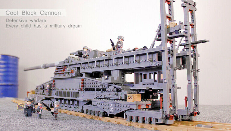 3846PCS Military Army Schwerer Gustav Dora Cannon Building Block